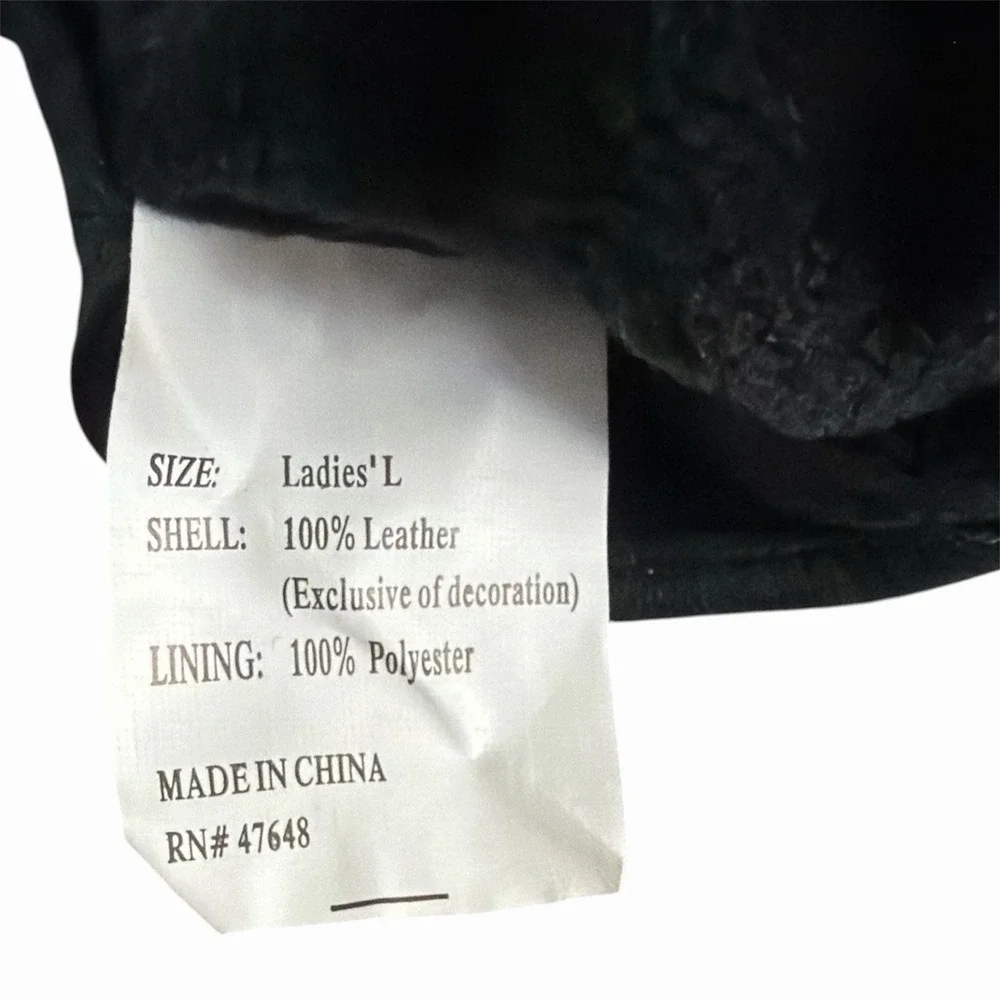 NIB Rugged Wear Black Leather Women's Winter Dress Gloves Soft Lined Size L